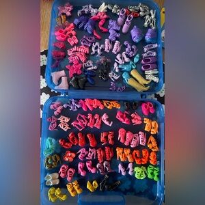 Monster High & Barbie Shoe Lot over 75 pairs